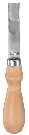 QUARKZMAN läderkant avfasare 12 mm bred mun rostfritt stål dykare läder verktyg läder kant klippa ut sluttare med trähandtag för läder skärmaskin trimmer