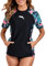 Halcurt UV Shirt Damen mit Tasche Kurzarm Rash Guard UPF 50+ Sonnenschutz Badeshirt Schnell Trocknender Schwimmshirt L