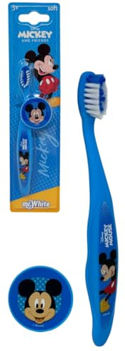 Handtandborste för barn Musse Disney tillbehör vård munhygien tandborste med ergonomiskt handtag mjuka borst