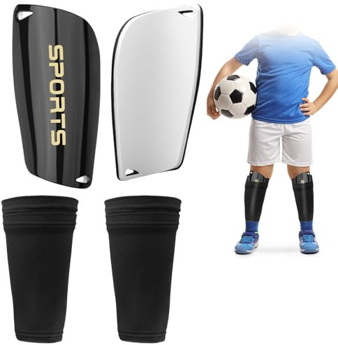 Fußball Schienbeinschoner für Kinder - Socken mit optimierter Einschubtasche - Schlupfstutzen-Schutzsockenset - Kleine Größe