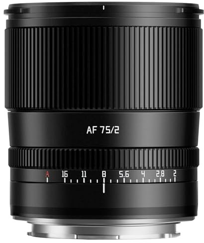 TTARTISAN AF 75mm F2 Vollformat Objektiv L Mount, STM Autofokus Große Blende mit Geklicktem Blendenring Kompatibel mit Panasonic/Lumix/Sigma/Leica L-Mount Kameras
