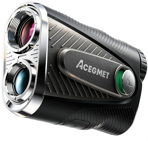 ACEGMET PFS5 Golf Rangefinder with Slope & Coach Mode, 1300 Yards Laser Range Finder, 7X Mag Dual Display, 0.1s Flag Lock with Vibration, Magnetic, ±1 Yard Accuracy, Hybrid Charging for Golfers