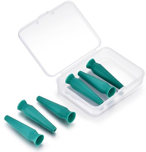 [6-Pack] Vented Scleral Lens Inserter – Green Contact Lens Applicator for Hard/RGP/Scleral Lenses & Prosthetic Eyes – Hygienic, Easy Insertion – Travel Case Included – BPA-Free