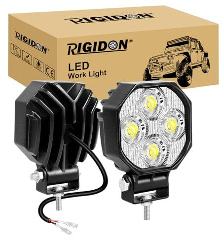 RIGIDON 2 st. mini-LED-arbetsljus, 2,8 tum 16W 1600 LM spotlight, 12V 24V utomhuslampa för bil, terränglastbil, 4x4, SUV, ATV, traktorer, grävmaskin, båt, motorcykel, dirtbike, 6000K vit, dimljus | För bil, terräng, lastbil, SUV, ATV, UTE, 4x4, traktor, grävmaskin, båt, vattentät, 6000K vit, extra, dimljus, 12V 24V