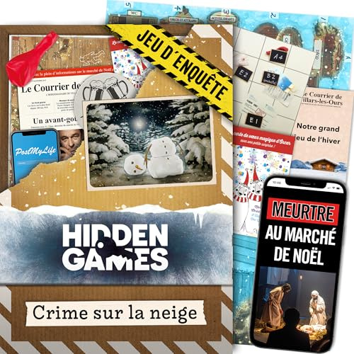 Hidden Games - Dossier Criminel - Jeu de Crime, Jeu de détective, Escape Game, Affaires criminelles, Jeux pour Adultes, Jeux cachés, enquete criminelle a resoudre - Crime sur la Neige