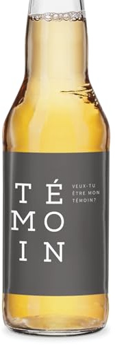 Étiquette autocollante bouteille | Cadeau témoin mariage homme : « Veux-tu être mon témoin de mariage » | Étiquettes autocollantes, adaptées à différents types de bouteilles