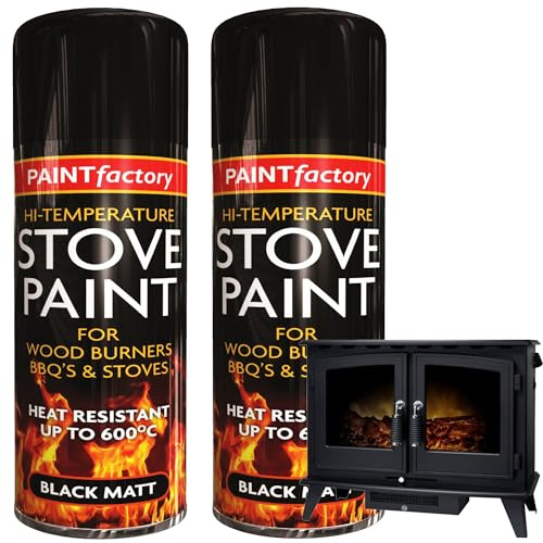STORM TRADING GROUP 400ML Matt Black Ultra High Temperature Heat Resistant Spray Paint For Stove, Plastic, Metal & BBQ Grill (1)