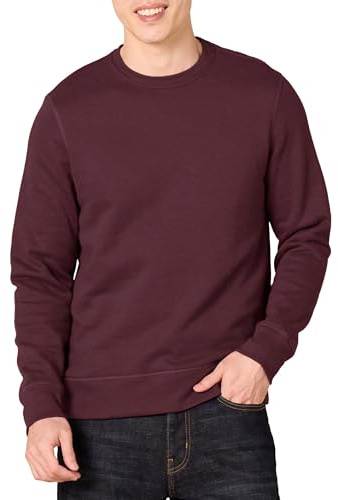 Amazon Essentials Sudadera de forro polar con cuello redondo (disponible en tallas grandes y largos especiales) Hombre, Burdeos, M