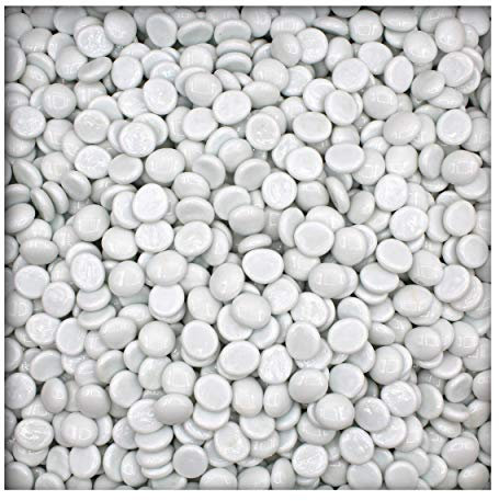 Kieskönig 2,5 kg opake Glasnuggets Glassteine Muggelsteine Mosaiksteine 17-19 mm Weiss