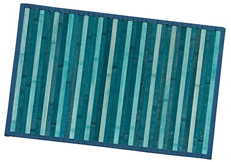 Bambus-Teppich aus Holz, für Küche, Badezimmer, Schlafzimmer, Degradé, verschiedene Größen, Frühstücksbrett, Rückseite, rutschfest, Modell: Bambus, 30 x 43 cm, Blau