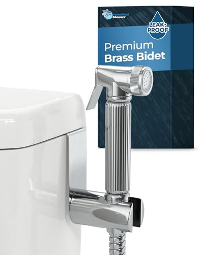 HammerHead Showers® Pulverizador de bidé de mano de metal para inodoro, cromado, accesorio de bidé de mano para inodoro con manguera de 59 pulgadas y válvula en T a prueba de fugas, ducha musulmana