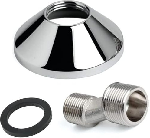 Schläfer 67227-C | S-Shaped Eccentric, G 1/2 x G 3/4 Brass Rosette Fitting, Wall Mounted Faucet Adapter Mixer Retroassembly Sink, Bathtub, Shower