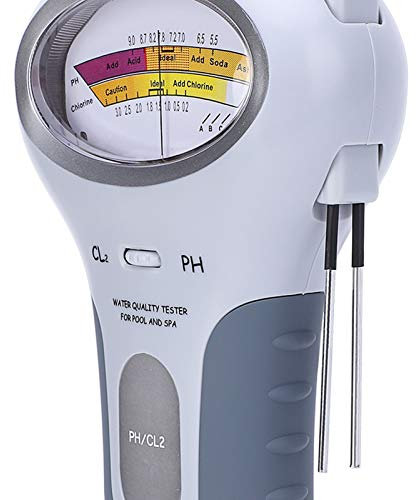 Misuratore di cloro e pH 2 in 1 per piscine, misuratore di pH e livello di cloro CL2 Tester Analizzatore portatile di monitoraggio della qualità dell'acqua per piscine e spa