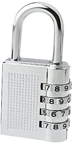 2pcs Combination Padlocks, 4 Digit 40mm, Padlock with Code, Suitable for Gym Lockers, School, Travel Bags, Shed Doors, Gates, Backyard Fences, Bicycle Chain, Hasp Lock (Silver)