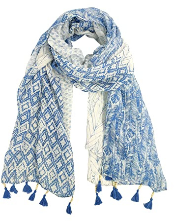 Sciarpa estiva da donna Andiker, sciarpa in seta per abito da sera, sabbia, spiaggia, matrimonio, Blu, Etichettalia unica