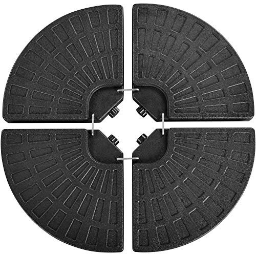 Yaheetech Sonnenschirmständer 4-teilig Sonnenschirmhalter Bodenkreuz Schirmgewicht für Ampelschirm Faltbar Schirmständer mit Sand oder Wasser befüllbar, Schwarz