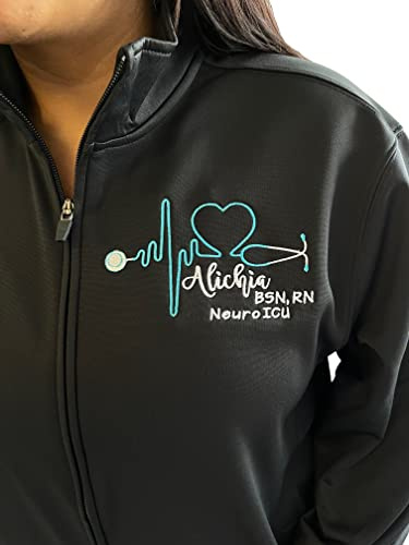 Personalized Nurse Track Jacket with Certifications and Hospital Department