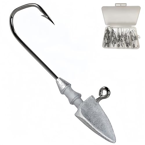 DAYUYUE 4/30 Stück jigKöpfe Jigkopf Angelhaken Kit weichen Köder Haken 3.5g 5g 7g 10g 14g Include Plastic Fishing Tackle Box Angeln für Süßwasser Salzwasser (3.5g-14g/30 stück)