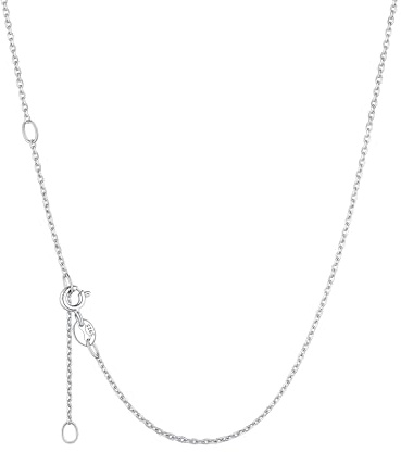 ChicSilver Collar Mujer Plata de Ley 925 Cadena Fina Oro Blanco para Colgante 1.1mm 40cm 16 Pulgadas Joyería Minimalista Regalo Madre Pareja