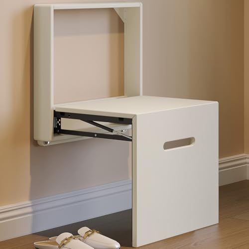 Guyii Wall-Mount Foldable Shoe Bench, Entryway Shoe Changing Stool, Space-Saving Seat, 150Kg Weight Capacity, Perfect for Entryways, Hallways, Bedrooms