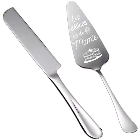 ERNESTINE - Set paletta per torta + coltello da cucina nonna - Regalo per la festa della nonna - Idea regalo utensile da cucina personalizzato per la nonna - Regalo di compleanno nonna - Regalo di