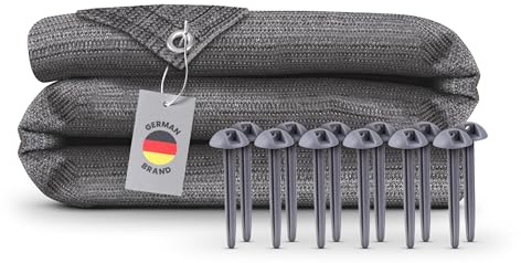 Bestlivings Vorzeltteppich (250 x 300cm) Camping Matte mit Ösen, Outdoor Teppich inkl. 12 Kunststoff Heringe und Tragetasche, Markisenteppich