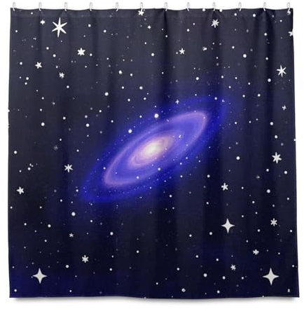 miaozhen Tenda da doccia stampata resistente all'acqua con gancio, 182 x 183 cm, blu scuro, in poliestere, lavabile, tenda da doccia di lusso per casa, bagno, cortinas para ba?os
