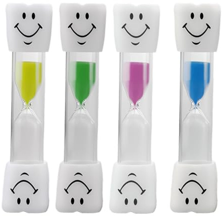 JYNXOR Reloj de Arena Niños,Juego de 4 Relojes de Arena con Sonrisas para Niños,Reloj Arenas Niño,Temporizador de Cepillado Dental Infantil,para Juegos,Estudio,Cocina y Hogar