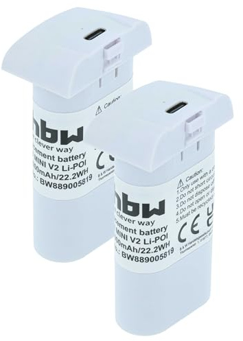 vhbw 2x batteria compatibile con FIMI X8 MINI, X8 Mini V2, MINI 3, MINI 3 SE drone quadricottero multicottero (3000mAh, 7,4V, Li-Poly)
