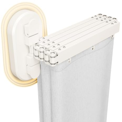 Justerbar Lformad duschgardinstång infällbar och vikbar platsbesparande design för badkar ljusgrå 68 cm idealisk för hörnduschar och badrum