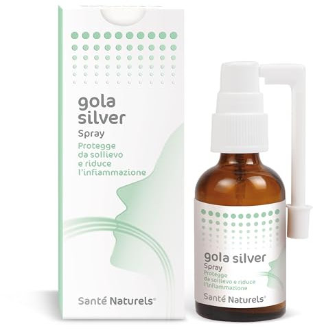 Gola Silver Spray ● 30 ml ● Spray Gola con Argento Colloidale, Aloe Arborescens, Propoli, Ribes Nero, Menta e Miele ● Azione Localizzata sulla Mucosa Orale ● Made in Italy
