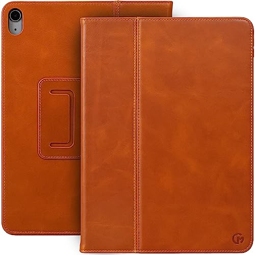 Casemade Funda de piel auténtica compatible con iPad Pro de 10.5 pulgadas / Air de 3ª generación (2019), funda de cuero de grano completo, apagado y encendido automático, posición de soporte dual