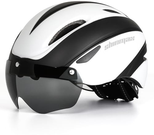 Shinmax Bike Helmet for Men Women, Bicycle Helmet with Detachable Magnetic Goggles for Adult Road Biking Mountain Cycling Helmet (BC-001)