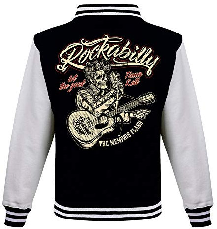 Gasoline Bandit Rockabilly Baseball College Jacke - Let The Good Times Roll 2XL