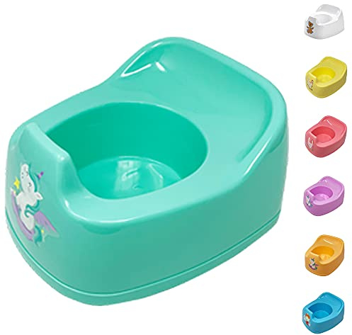 Children Junior Training Potty Toilet Toddler Baby Kids Trainer Chamber Seat Plastic Chair with Cut Out Slot for Easy Carrying, Easy Empty & Clean (F-1 x Sea Green Potty Chamber)