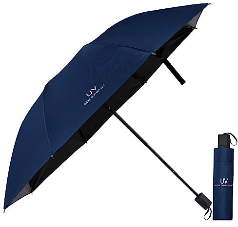 Vicloon Parapluie pliable, Parapluie Anti UV Anti Retournement Résistant au Vent Parapluie, Pliable en Caoutchouc Parasols Ensoleillé, Parapluie Compact pour Diverses Activités de Plein Air, 300g