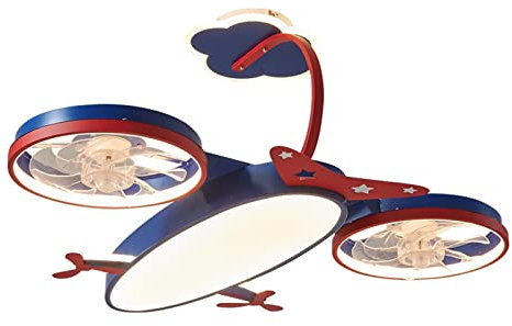 Takljus Flygplanslampa barnrumslampa pojke kreativ fläktlampa stor rumslampa med fläktlampa sovrumstaklampa Takljusarmatur