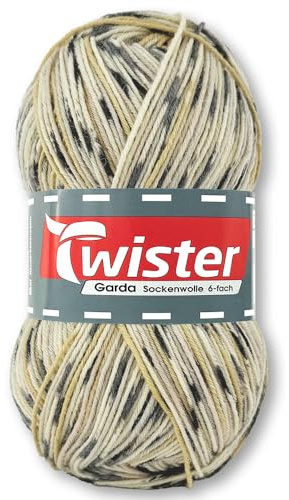 Frida's Ullhus Twister 150 g Garda 6-vägs sockull stickning virkning ny ull garn 14 färger (723 | Nature Color)