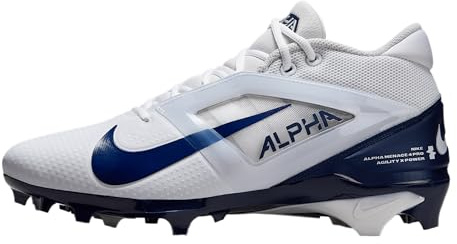 Nike Alpha Menace 4 Elite Football Cleats (FD7036-600, University Red/Team Red/Black/White), Weiß | Midnight Navy, 11