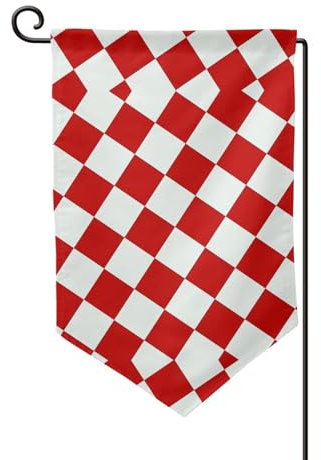 Bandera romántica de celosía roja de 31 x 45,7 cm, perfecta para decoraciones de patio, jardines y balcones