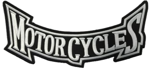 Parche bordado para planchar o coser: Motorcycles | Patch Biker anudable/aplicable con plancha | Sticker MC para motociclistas | DIY