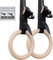 Gymnastikringe aus Holz - 28 mm Gymnastikringe aus Birke - Verstellbare Bänder mit Schnellverschluss und Karabiner - Ringe für Aerobic, Gymnastik, Fitness und Sport - Outdoor und Indoor