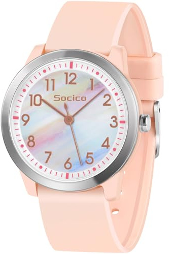 SOCICO Kids Watch Analogue, 5ATM/50M Waterproof Wrist Watch Children Girls Boys Teenagers Easy Read Kids Quartz Minimalist Watches for 8-18 Years
