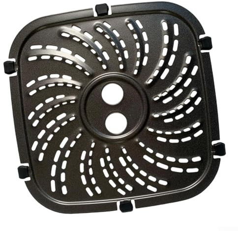 Jonikuper Placa de parrilla para freidora de aire, bandeja de cocción antiadherente de doble capa apta para Vortex Pro de 8 cuartos de galón Plus con pestañas de goma, accesorios para freidora de aire