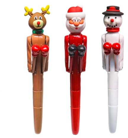 Générique Stylo de boxe - Stylo jouet de boxe Dee | 3 stylos anti-stress interactifs de Noël | Dee Stylos de boxes pour, outil d'écriture créative, fournitures scolaires