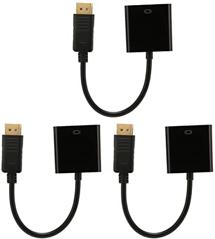 Ticfox 3st DisplayPort till DVI Adapter 4K HD 1080P Mini DP till DVI Adapter Kabel för PC Bärbar dator HDTV Monitor Projektor