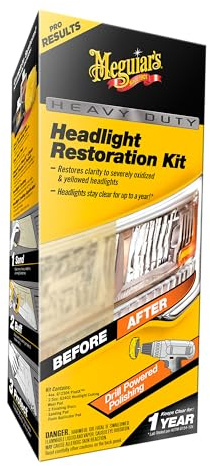 Meguiar's Heavy Duty Headlight Restoration Kit, Car Headlight Cleaner and Restorer