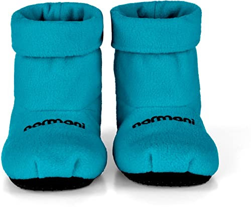 normani® Körnerpantoffeln - Hausschuhe für die Mikrowelle - Hausstiefel mit Leinsamenfüllung - extra hoher Schaft Farbe Blau Größe M=36/40