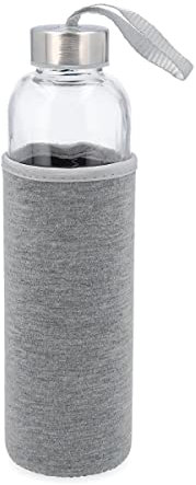 Quid Quidate Botella Transporte Vidrio con Funda Neop 0,60l Sodo No Apto Microondas Reciclable