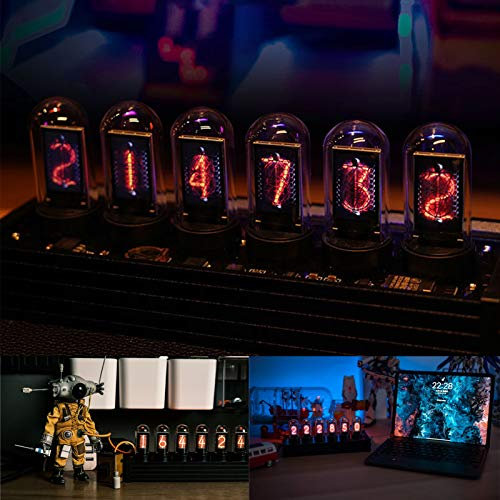 TWSOUL LED Nixie Uhr - DIY Röhrenuhr, 20 Modi Digitaluhr, Customized Photo Display, Retro Vintage Uhr Mit USB-Kabel - Kreatives Geschenk